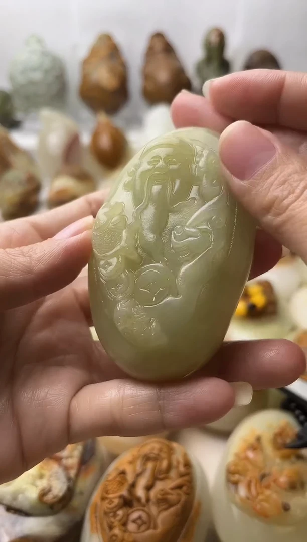 石材古青石棉纹正常不退换财神