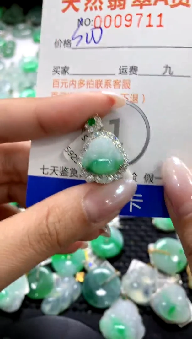 颈饰银S925镶嵌翡翠1111111111111111