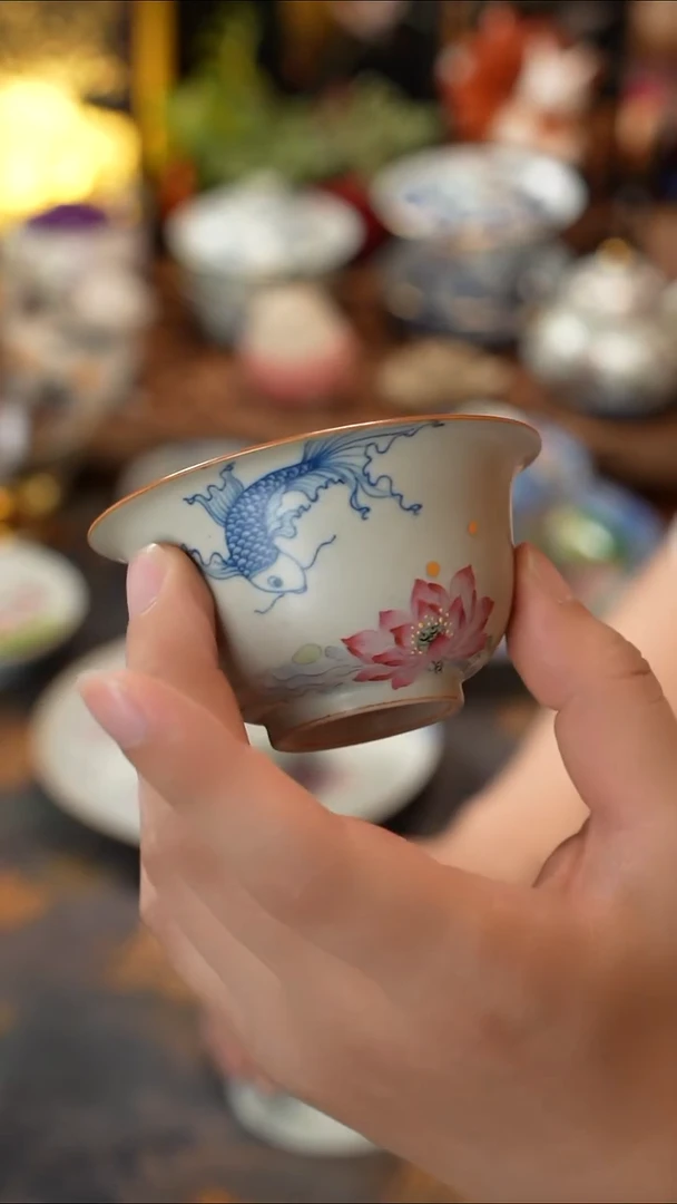 如*堂素谷 富贵有余盖碗加主人杯加壶承