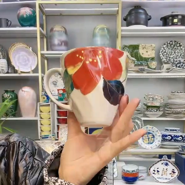 【单支】日本进口和蓝马克杯270ml-山茶花