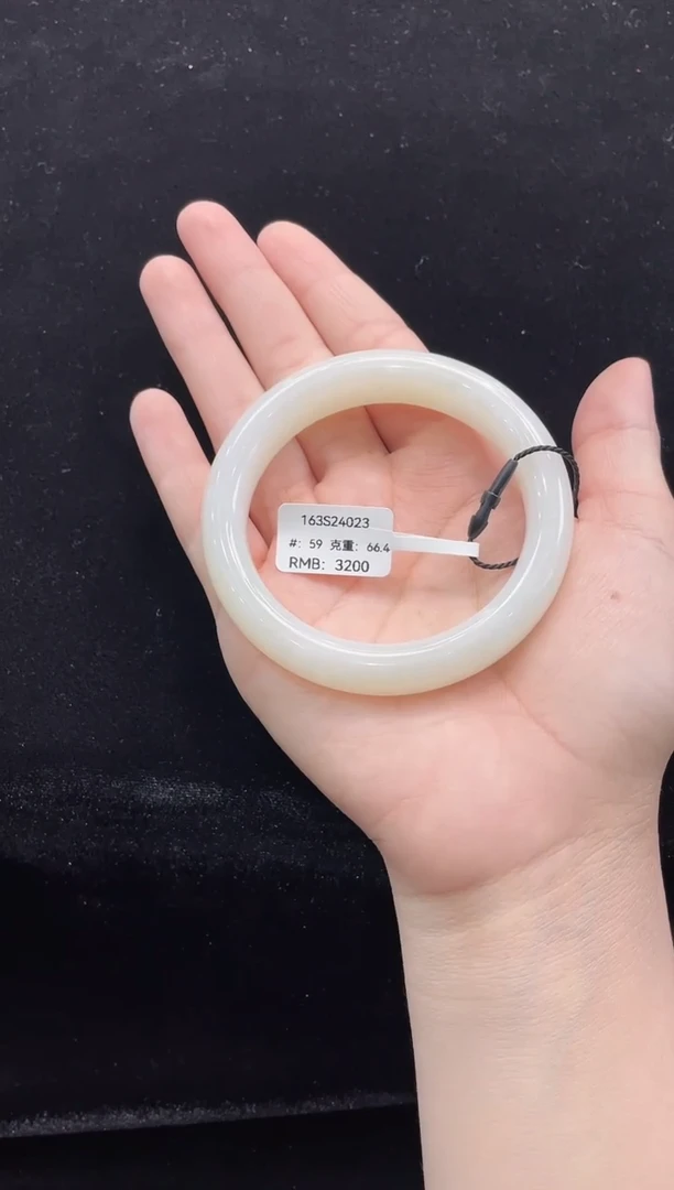 和田玉手镯未镶嵌新疆直发和田玉白玉#59上等和田玉手镯女