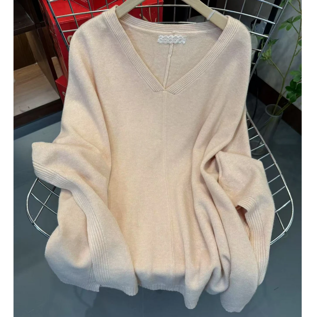 【乔恩清仓】春秋薄款慵懒宽松V领针织衫A0588