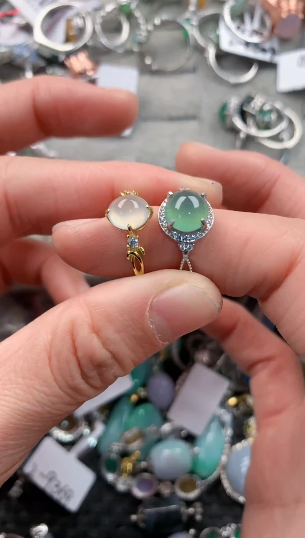 银S925镶嵌戒指翡翠S***a555   3