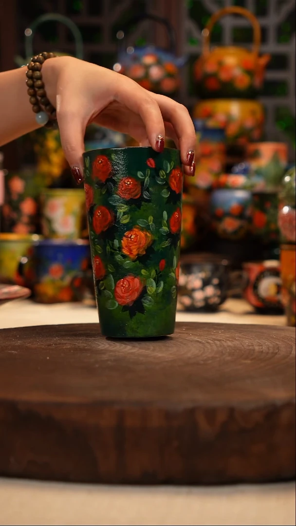 紫砂 油画釉下彩手绘