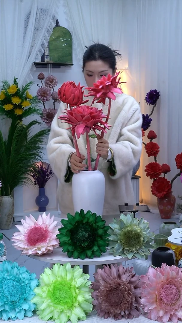 永生洋蓟玫红3头【叶片有伤】8695