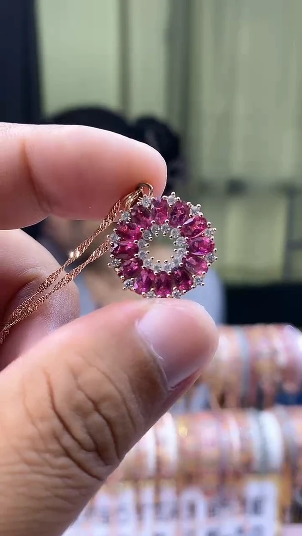 吊坠银S925镶嵌碧玺34535354354354354