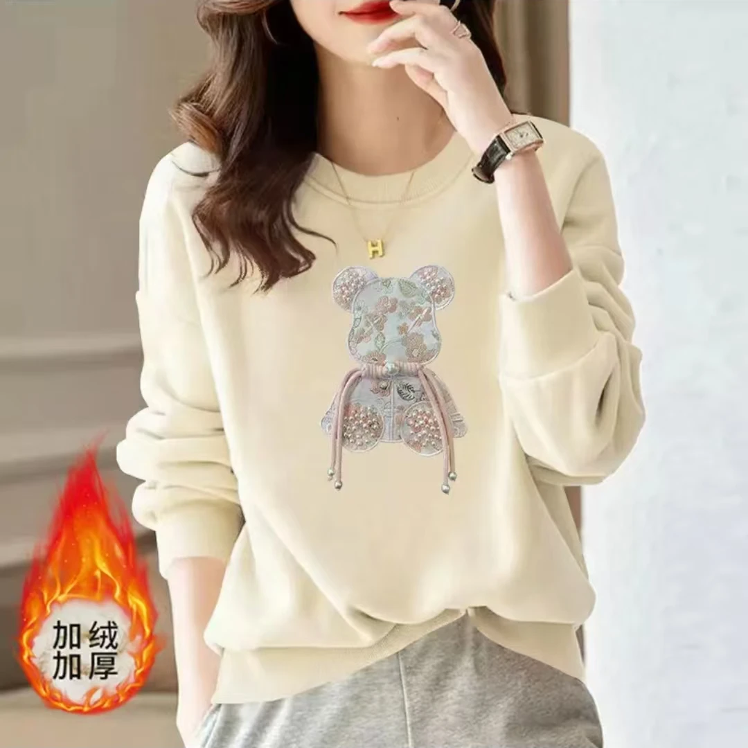 【加绒款】冬季圆领卫衣情侣装时尚百搭潮流休闲印花卫衣