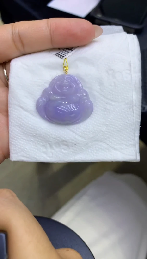 颈饰18K金镶嵌翡翠天然缅甸A货翡翠