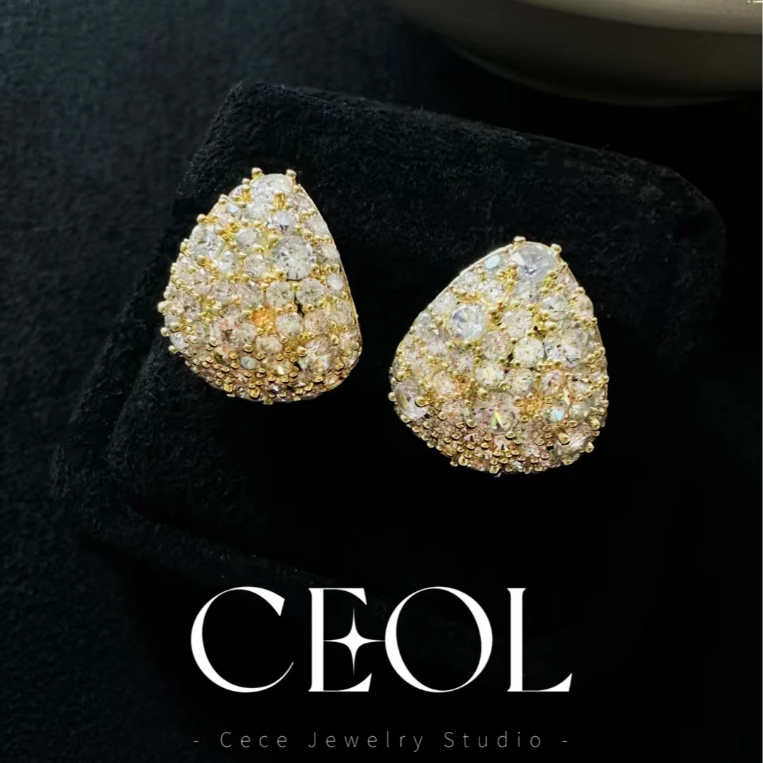 铜合金锆石耳饰 CEOL【波提切利】经典饭团高级简约水滴通勤百搭款