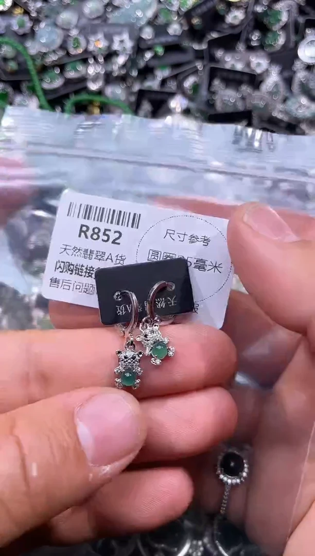 【闪购商品】翡翠颈饰未镶嵌R852耳扣