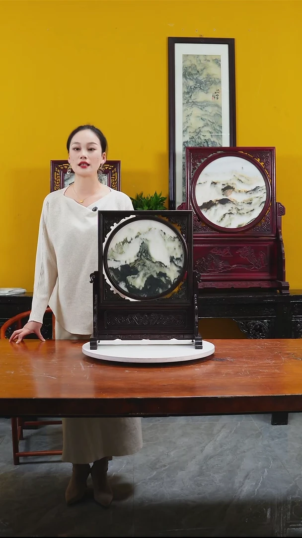 石材云石摆件家居摆件直播间