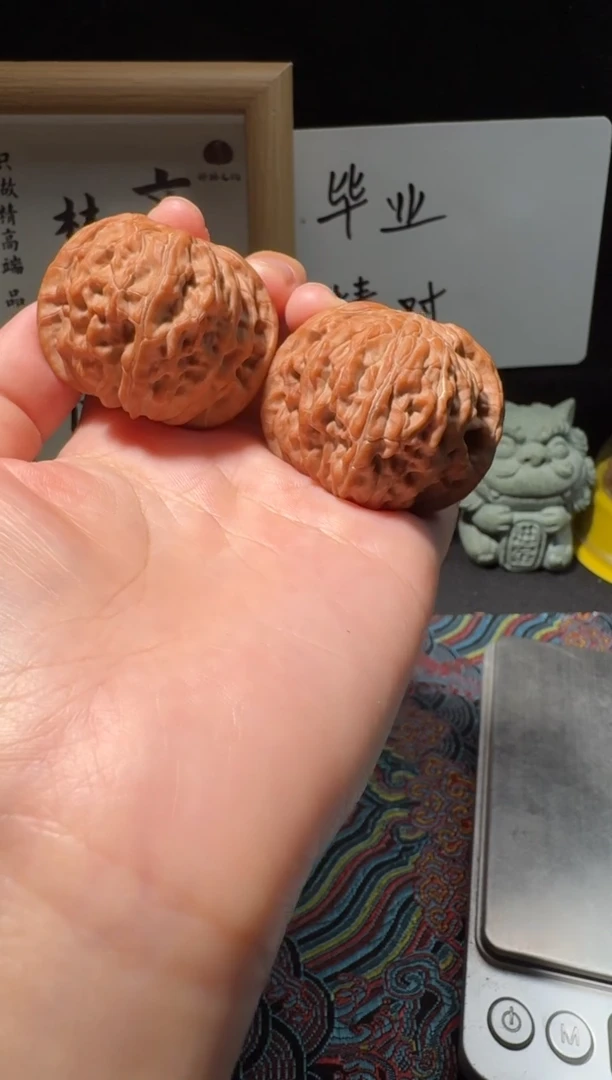 把件文玩核桃41红皮磨盘