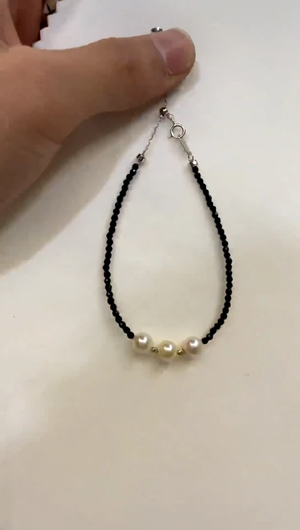 银S925镶嵌手绳海水珍珠