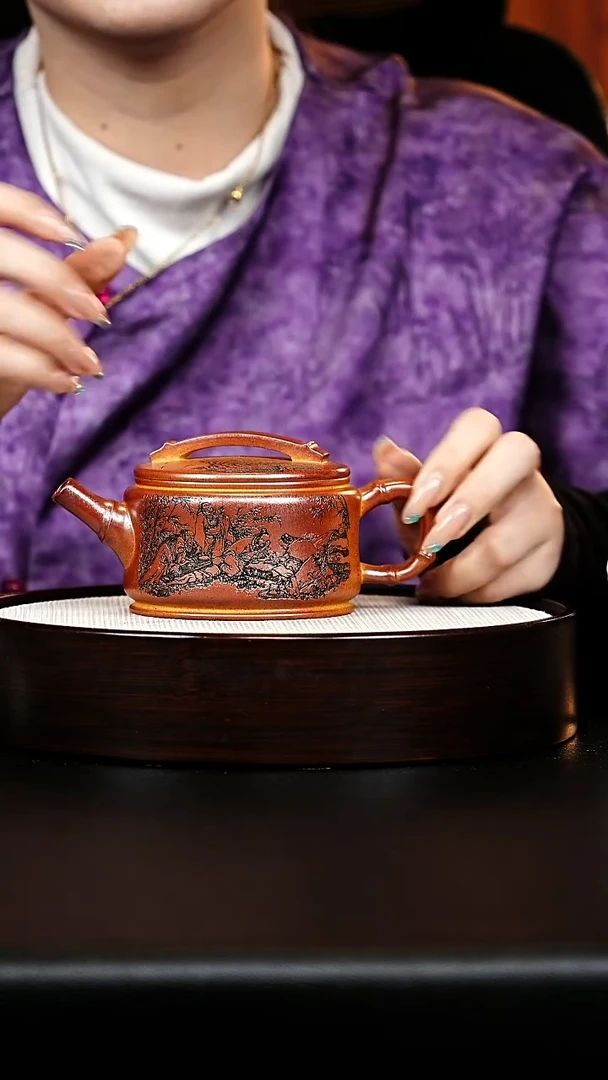 茶壶紫砂竹节汉瓦