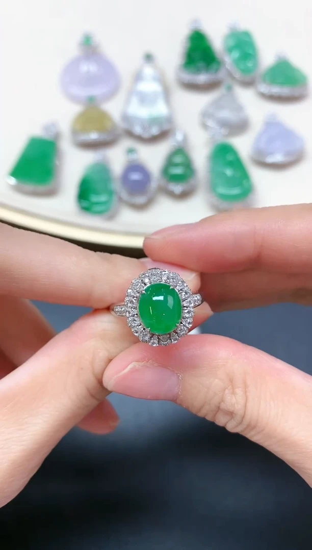 【闪购商品】翡翠戒指18K金镶嵌S441|16800