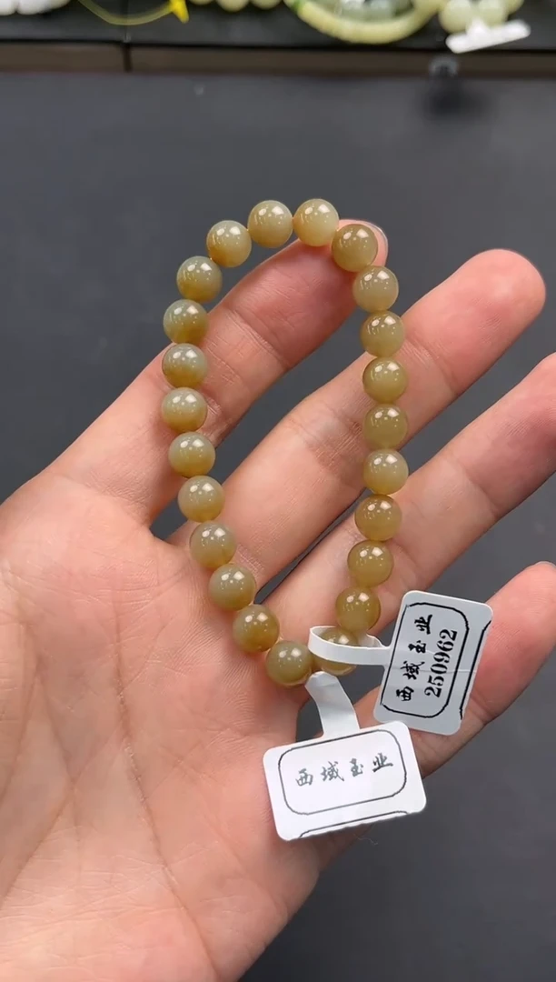 未镶嵌手串和田玉且末金山糖白手串卡8微色差
