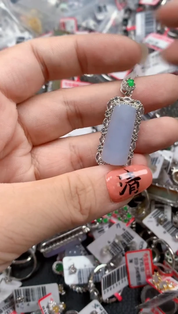 银S925镶嵌戒指翡翠天然A货缅甸翡翠