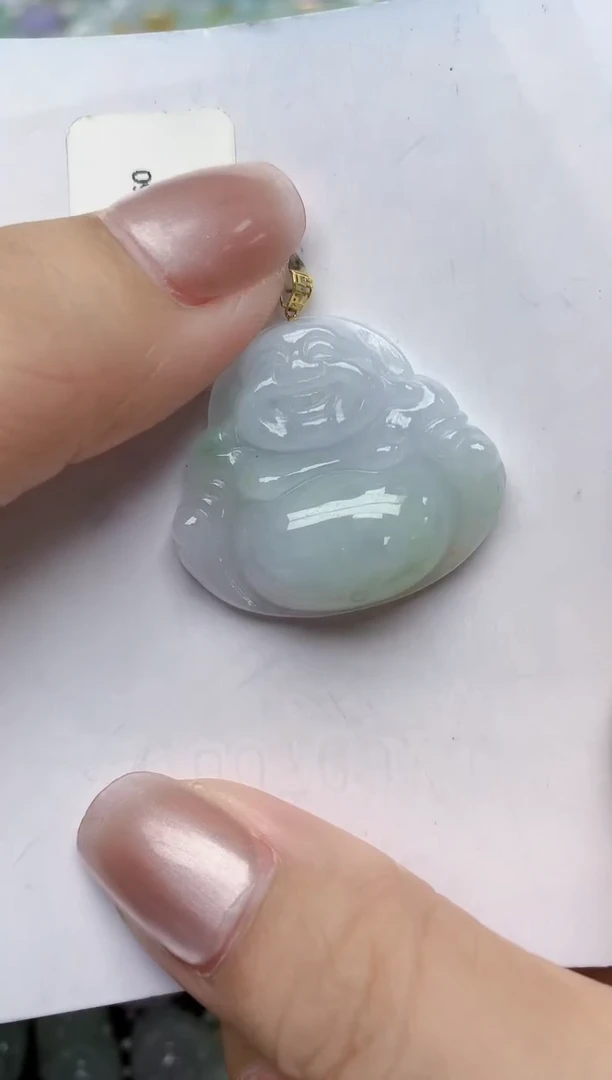 翡翠18K金镶嵌颈饰天然缅甸A货翡翠
