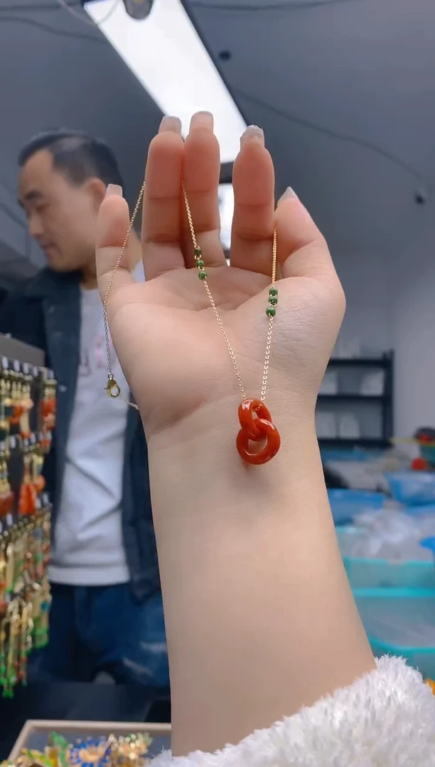 【闪购商品】翡翠耳饰合金373翡翠锁骨链