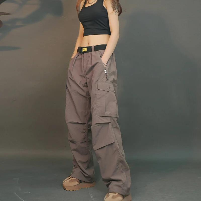 美式大码伞兵户外冲锋工装裤男女直筒宽松多口袋休闲登山运动长裤