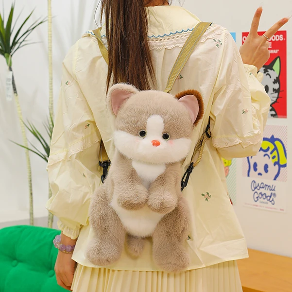 可爱猫咪毛绒玩具公仔双肩背包娃娃玩偶情人节送女生百搭生日礼物