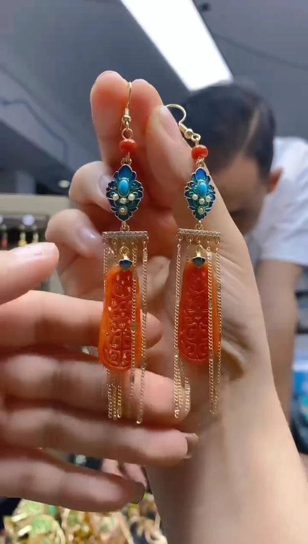 【闪购商品】翡翠耳饰合金95翡翠耳钩