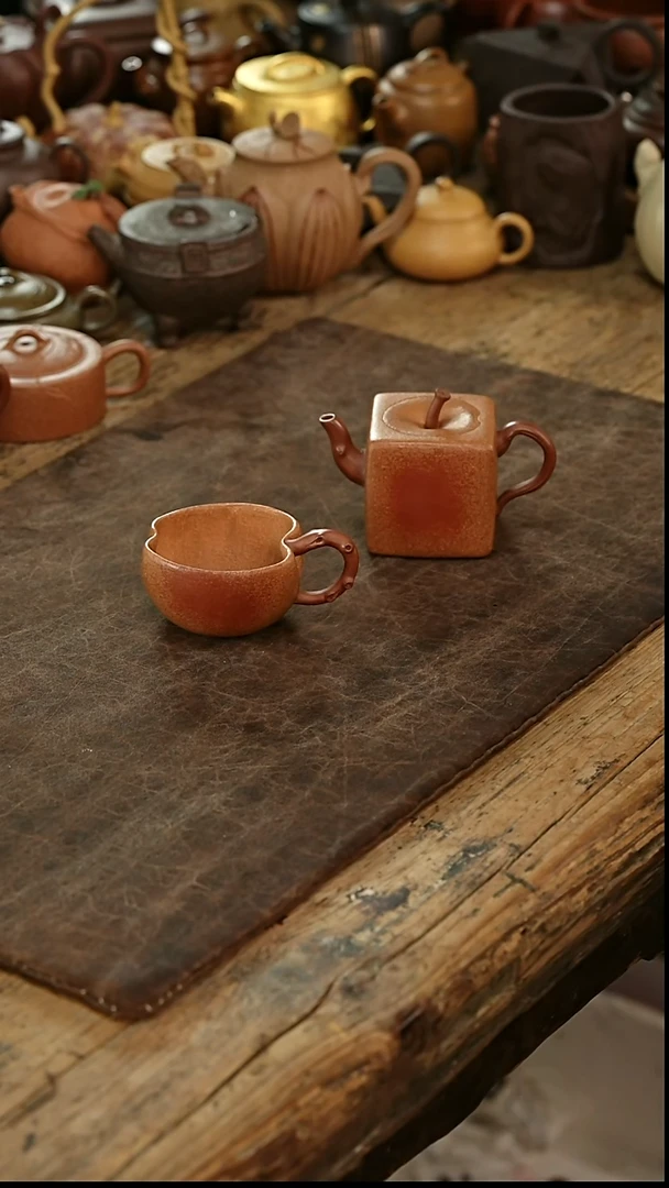 茶壶紫砂平安果紫砂套组