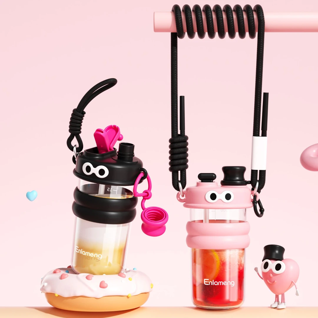 MOGAOBEI/魔高吸管杯韩式INS风简约风吸管如图太空杯水杯防摔