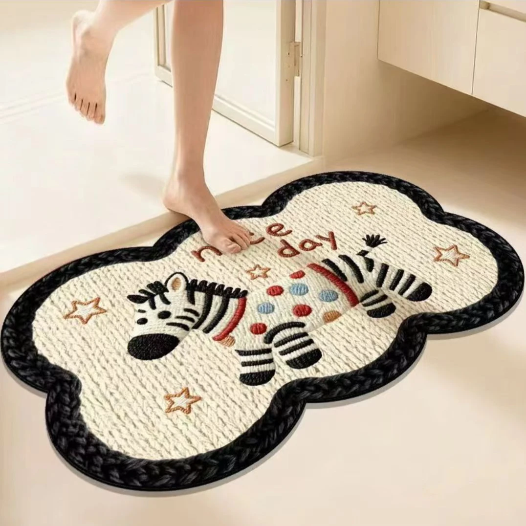 【到手两件】斑马点点40*60CM 防滑橡胶底门厅玄关地毯地垫