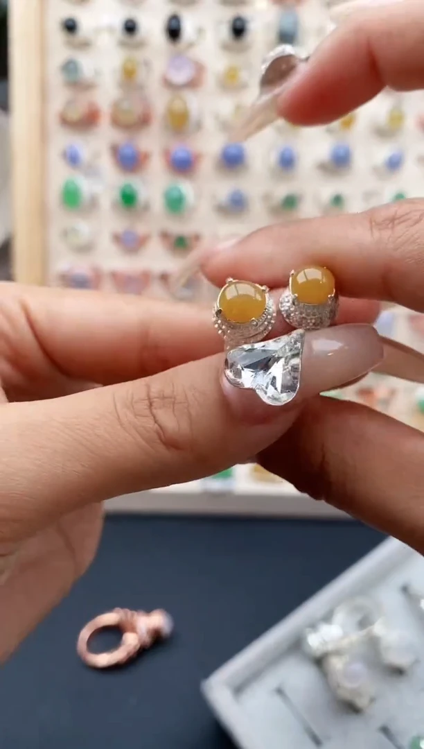 【闪购商品】翡翠戒指未镶嵌缅甸天然A货翡翠222  10+2