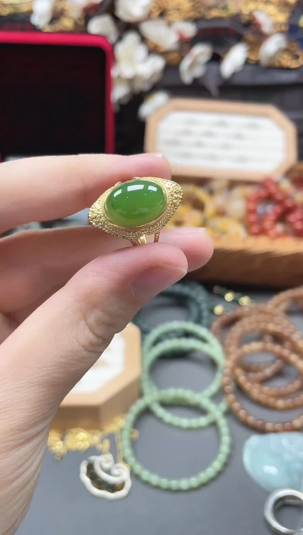 未镶嵌戒指和田玉（碧玉）多样性发货拍一发一