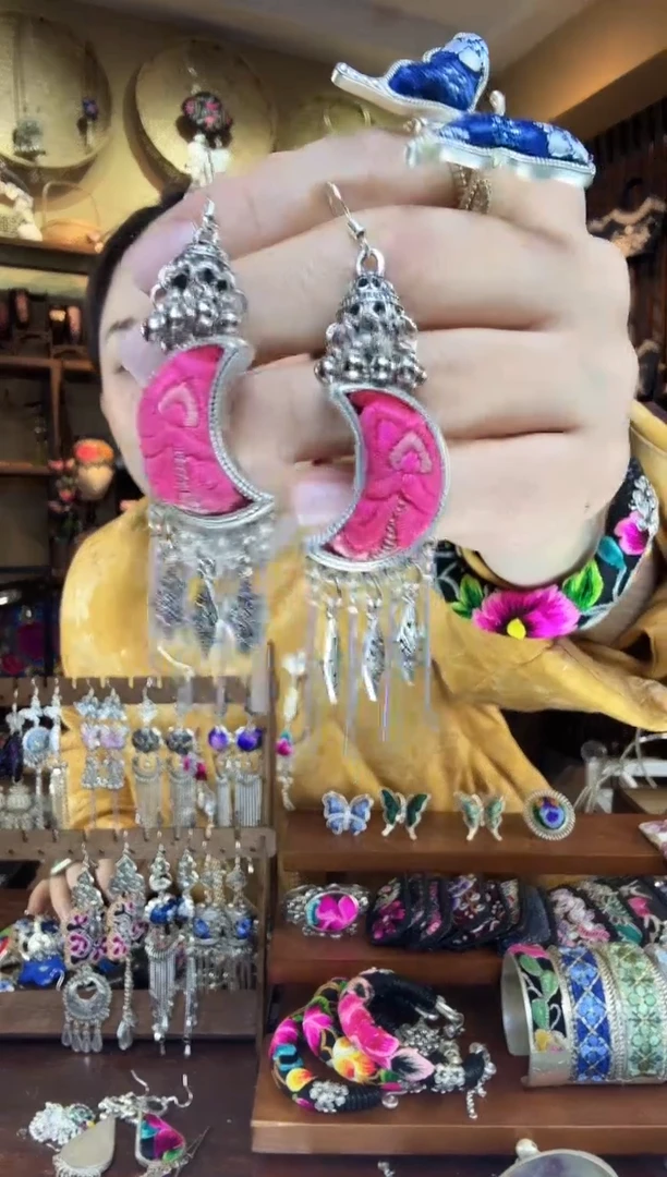 刺绣非遗刺绣民族风耳环