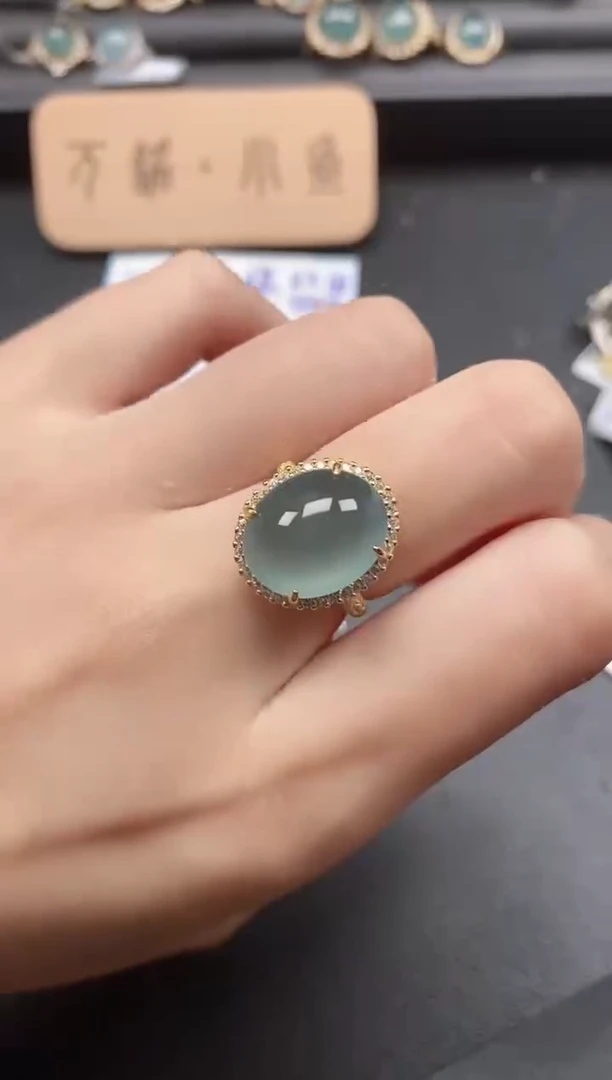 翡翠戒指银S925镶嵌51151