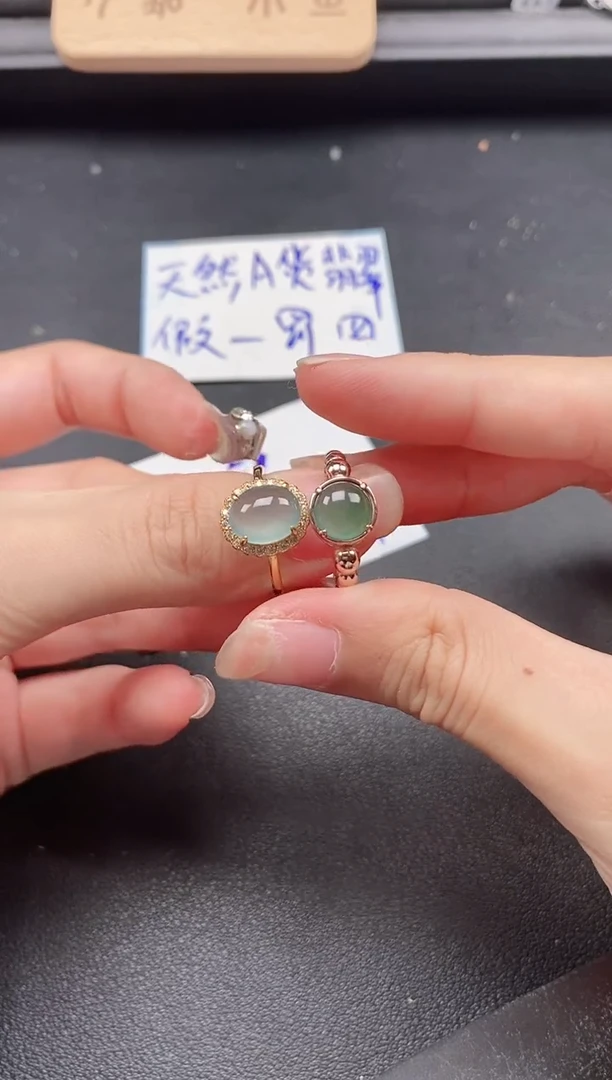 翡翠戒指银S925镶嵌15151