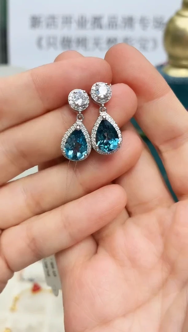 银S925镶嵌托帕石耳饰188ZB1206产品一个（多样性）