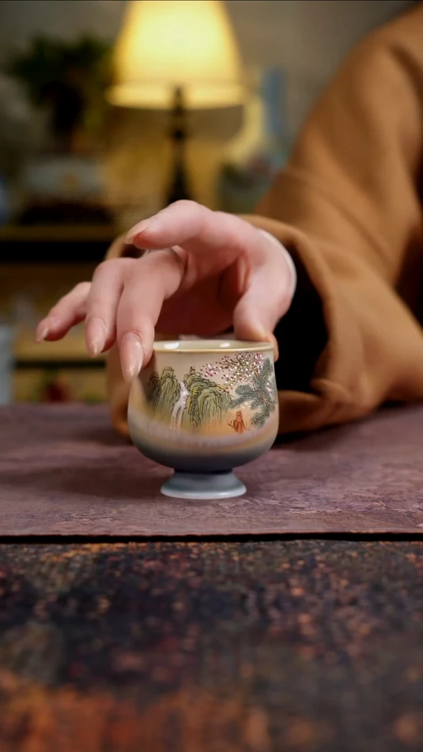 杯景德镇陶瓷杯碗柴烧多人