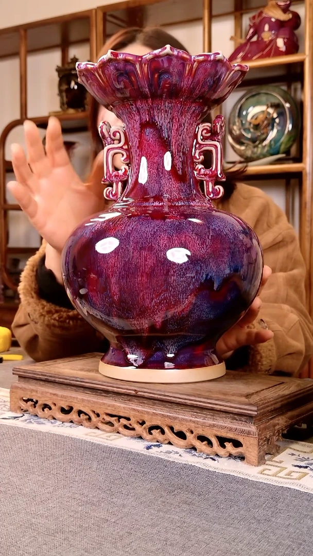 瓷片静连如意尊 土魂钧瓷