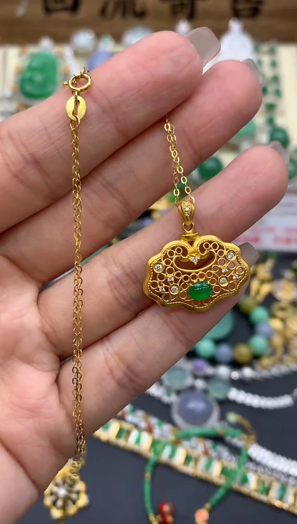 【闪购商品】翡翠颈饰18K金镶嵌342-中国好珍宝