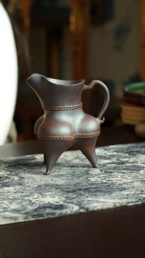 茶杯紫砂52号 颜良老师三足公道特价 宜兴紫砂原矿作品