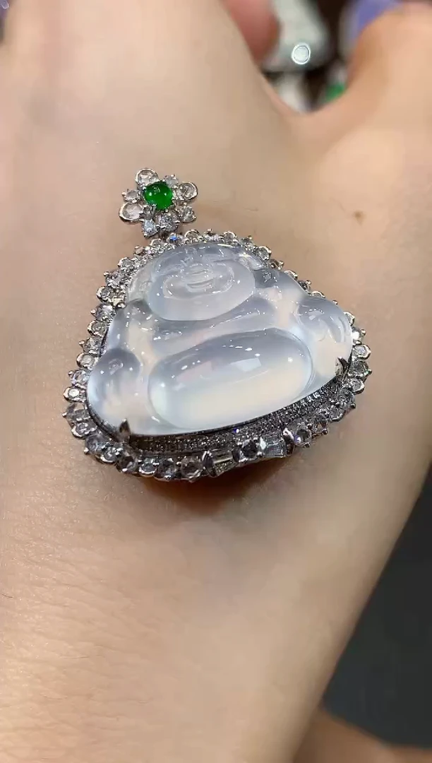 吊坠(不含链)18K金镶嵌翡翠C24