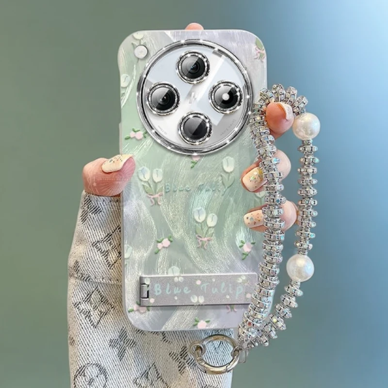 郁金香oppofindx8手机壳高级感女款防摔羽纱findx8pro闪粉镜头膜