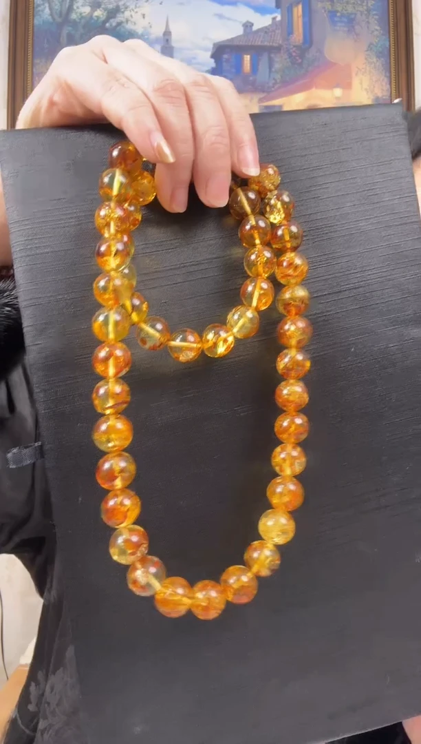 琥珀（花珀）颈饰未镶嵌天然