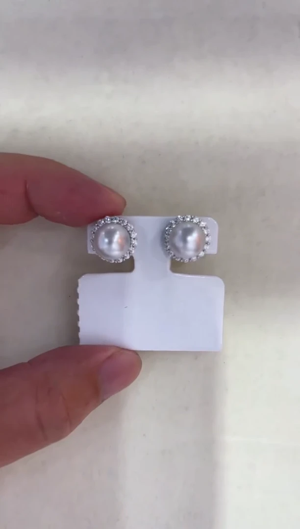 银S925镶嵌海水珍珠耳饰清货