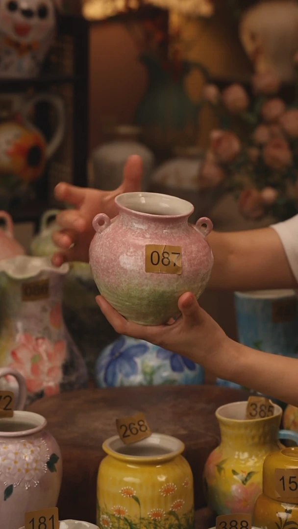 陶瓷087景德镇设计师手作花器摆件侘寂风