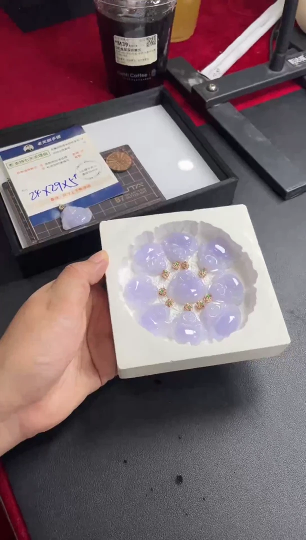 【闪购商品】翡翠挂件18K金镶嵌佛公FL24配绳/多样性发其一CP