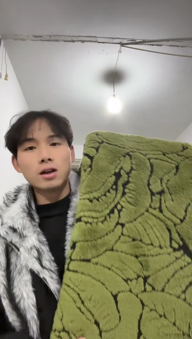 雪尼尔110*160  绿色花