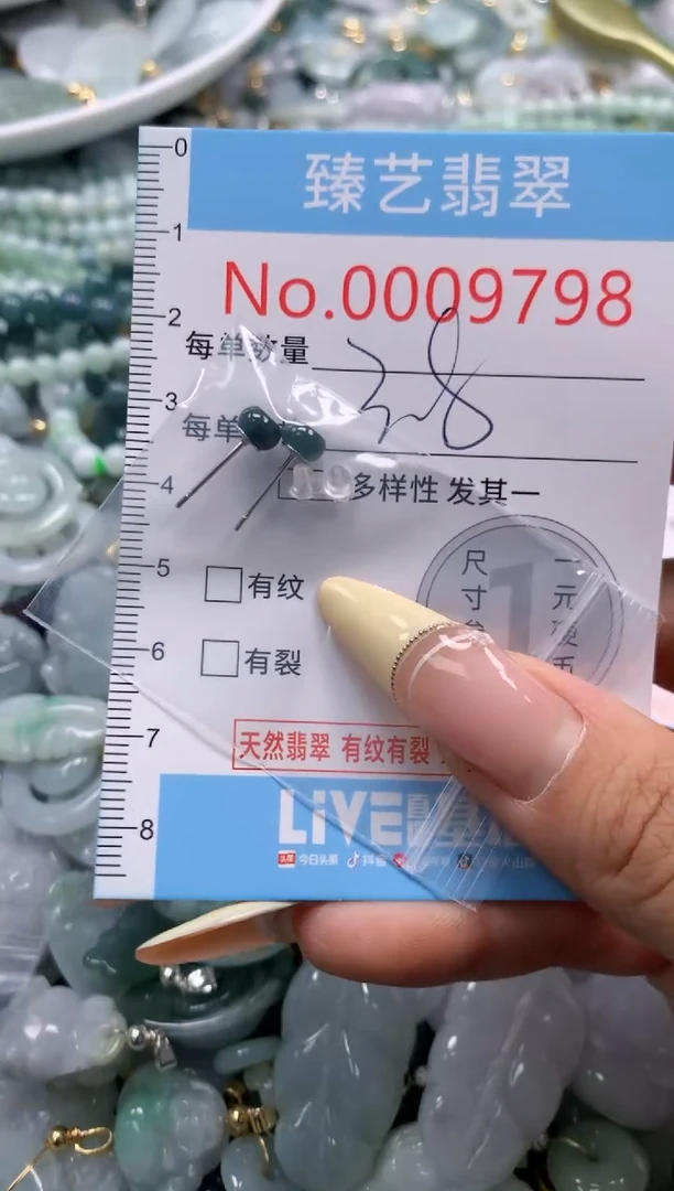 翡翠未镶嵌颈饰含绳0009798