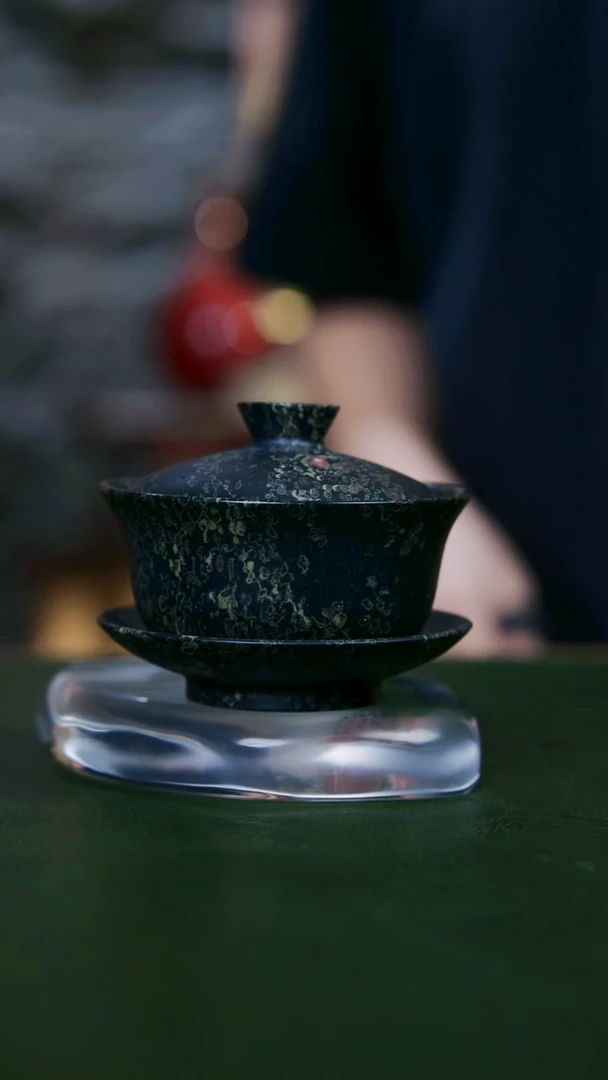 46老师手工作品，梅花玉三才盖碗