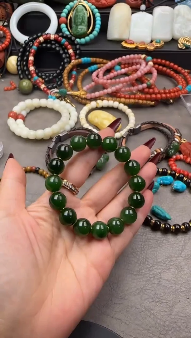 未镶嵌手串和田玉（碧玉）碧玉手串