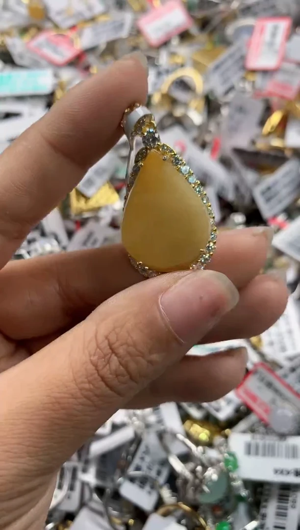 银S925镶嵌戒指翡翠444--1